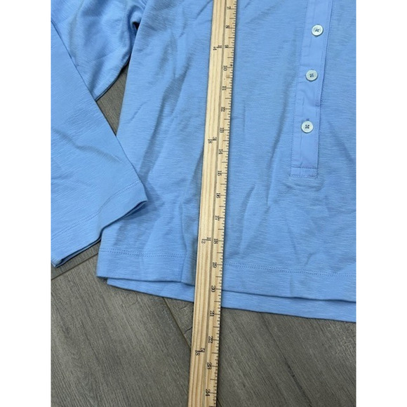 Madewell Relaxed Henley Long-Sleeve Tee Button Front Pullover Peri Blue XXS NWT - Picture 3 of 8